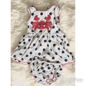 Starting out polka dot crab dress 12M